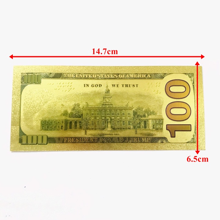 Tiền 100 USD hình Tổng Thống Trump mạ vàng - SP005230